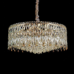 Люстра круглая с хрустальными подвесками на золотистом каркасе Roul Crystal Light варинант исполнения - 7 | Loft Concept в Саратове