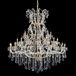 Люстра многоярусная с 53-мя лампочками и прозрачными хрустальными подвесками на основании золотого цвета Crystal lamps варинант исполнения - 1 | Loft Concept в Саратове