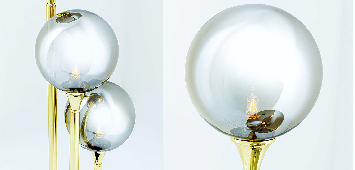 Настольная лампа Three Gray Transparent Balls Настольная лампа Three Gray Transparent Balls - Loft-Concept в Саратове