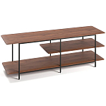 ТВ-тумба с полками из массива ореха Derick Wooden TV Stand варинант исполнения - 2 | Loft Concept в Саратове