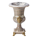 Ваза с овнами из фарфора с бронзовыми элементами Bronze Aries варинант исполнения - 3 | Loft Concept в Саратове