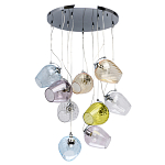 Люстра каскадная с 9-ю разноцветными стеклянными плафонами Kaleido варинант исполнения - 2 | Loft Concept в Саратове