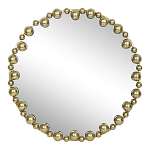 Зеркало круглое в фактурной золотистой раме из металла Mirror Golden Placer варинант исполнения - 1 | Loft Concept в Саратове