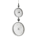 Подвесной светильник с круглым плафоном из рельефного стекла Peony Glass Chrome Hanging Lamp варинант исполнения - 1 | Loft Concept в Саратове