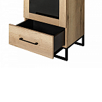 Шкаф-витрина в стиле лофт с чёрной стеклянной дверью Urban Style Space варинант исполнения - 4 | Loft Concept в Саратове