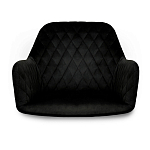 Стул с мягкой черной обивкой из велюра и подъемно-поворотным механизмом на колесиках Harper Black варинант исполнения - 3 | Loft Concept в Саратове