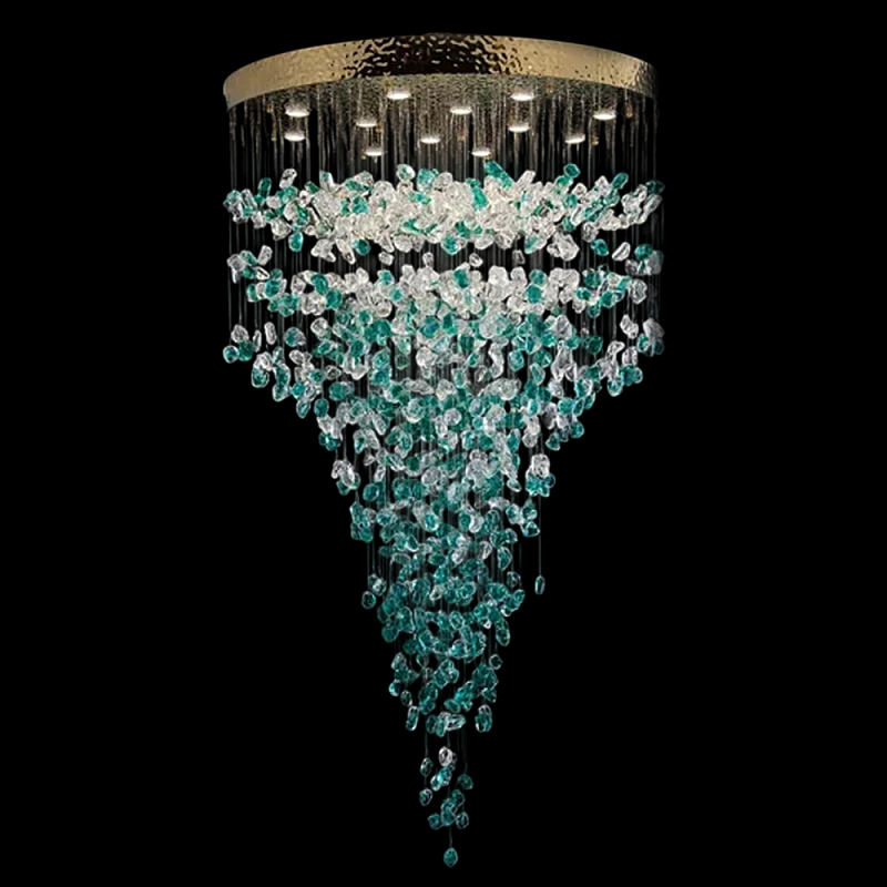 Люстра зеленая каскадная Green Light CascadeDroplet Chandelier Золотой Прозрачный Зеленый Люстра зеленая каскадная Green Light CascadeDroplet Chandelier Золотой Прозрачный Зеленый в Саратове | Loft Concept
