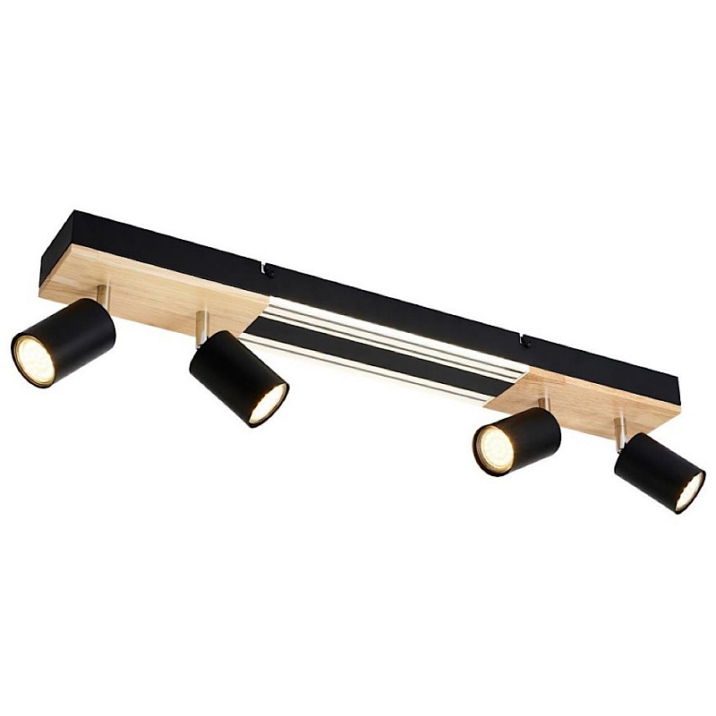 Потолочный светильник черный 70см GAVIN WOOD Черный матовый Прозрачный в Саратове | Loft Concept 