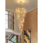 Люстра многоярусная с каркасом из металла и прозрачными подвесками FAIRYTREE Light варинант исполнения - 6 | Loft Concept в Саратове