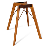 Стол обеденный с серой овальной столешницей из керамики на четырех деревянных ножках Gray Ceramics варинант исполнения - 9 | Loft Concept в Саратове