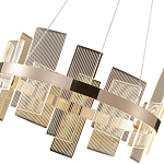 Люстра подвесная круглая с рифлёными прозрачными элементами и золотым основанием Aurea Vista варинант исполнения - 2 | Loft Concept в Саратове