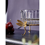 Чаша из прозрачного стекла на бронзовых ножках в виде стрекоз Eden Garden варинант исполнения - 4 | Loft Concept в Саратове