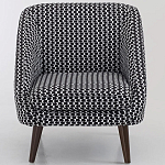Кресло с черно-белым принтом Pauley Black White Armchair варинант исполнения - 3 | Loft Concept в Саратове