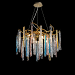 Люстра на подвесе с каркасом из металла и цветными подвесками из стекла Droplet Chandelier варинант исполнения - 3 | Loft Concept в Саратове