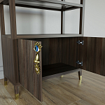 Стеллаж со стеклянными полками Elsa Dreams Walnut варинант исполнения - 5 | Loft Concept в Саратове