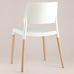 Пластиковый стул на ножках из массива бука Ferret White 4 шт варинант исполнения - 5 | Loft Concept в Саратове