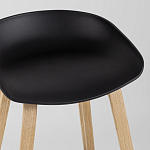 Барный стул на ножках из натурального дерева Boras Black варинант исполнения - 7 | Loft Concept в Саратове