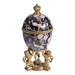 Шкатулка в форме яйца на величественных львах из фарфора с бронзовыми элементами Eden Garden варинант исполнения - 1 | Loft Concept в Саратове