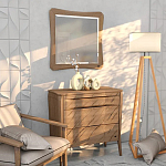 Зеркало квадратное c деревянной рамой из массива дуба Tasteful Furniture варинант исполнения - 3 | Loft Concept в Саратове