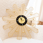 Часы настенные из металла в виде солнца с чёрным циферблатом Mirror Tower Clock варинант исполнения - 4 | Loft Concept в Саратове