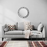 Настенное зеркало круглой формы в черной металлической раме BUBBLE MIRROR BLACK варинант исполнения - 3 | Loft Concept в Саратове