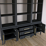 Модульный стеллаж Primo из трех составных элементов Черный дуб варинант исполнения - 4 | Loft Concept в Саратове