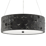 Люстра в форме цилиндра с чёрным фактурным абажуром Round Necklines варинант исполнения - 4 | Loft Concept в Саратове