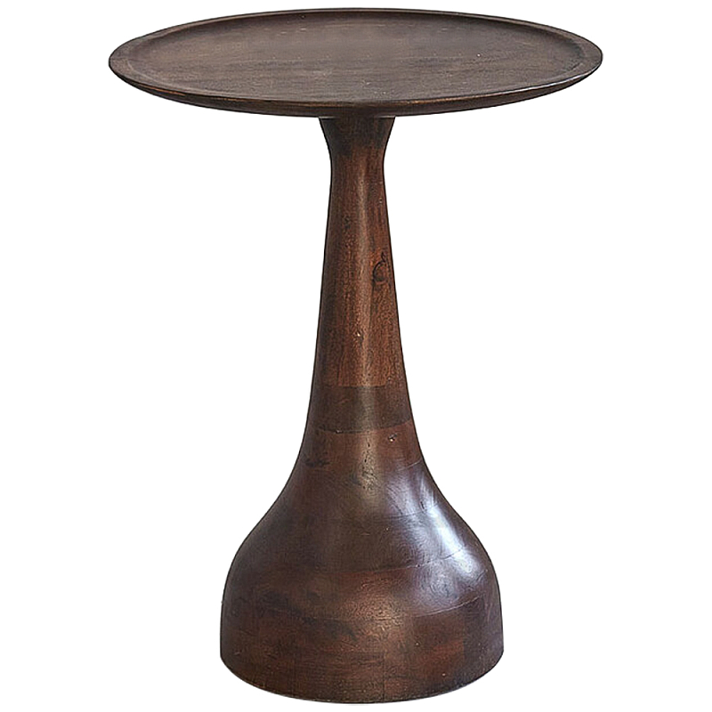 Приставной круглый столик из массива акации Veras Side Table Brown Коричневый Приставной круглый столик из массива акации Veras Side Table Brown Коричневый в Саратове | Loft Concept