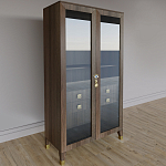 Дизайнерский шкаф витрина Elsa Dreams Walnut с 4-мя ящиками варинант исполнения - 3 | Loft Concept в Саратове