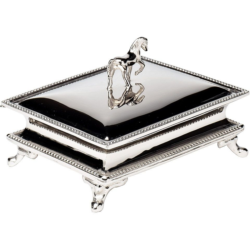 Шкатулка Transparent horse Черный Серебряный Шкатулка Transparent horse Черный Серебряный в Саратове | Loft Concept