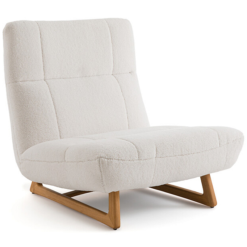 Кресло с обивкой букле Lino White Boucle Armchair Молочный Золотой дуб Кресло с обивкой букле Lino White Boucle Armchair Молочный Золотой дуб в Саратове | Loft Concept