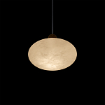 Подвесной светильник с плафоном в виде эллипса из белого алебастра Cryptocrystalline Stone варинант исполнения - 4 | Loft Concept в Саратове