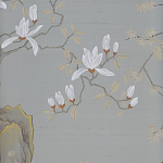Обои ручная роспись Summer Night Blossom Colourway SC-122 on Wood Ash slub silk варинант исполнения - 2 | Loft Concept в Саратове