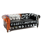 Диван Честерфильд граффити graffiti Orange Sofa натуральная кожа варинант исполнения - 2 | Loft Concept в Саратове