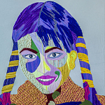 Картина с вышивкой Портрет wall panel People with the yellow ear 3 варинант исполнения - 2 | Loft Concept в Саратове