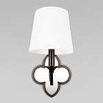 Бра с белым текстильным абажуром и декоративным основанием в виде четырехлистника с зеркальной вставкой Vitorino варинант исполнения - 6 | Loft Concept в Саратове