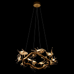 Люстра подвесная с прозрачными стеклянными птичками на ветвях Диаметр 80 см Serip Voa варинант исполнения - 5 | Loft Concept в Саратове