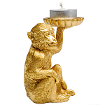 Подсвечник золотая обезьяна с блюдцем Golden Monkey варинант исполнения - 2 | Loft Concept в Саратове
