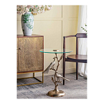 Столик с круглой стеклянной столешницей и корпусом в виде двух павлинов на ветке Table Two Peacocks варинант исполнения - 6 | Loft Concept в Саратове