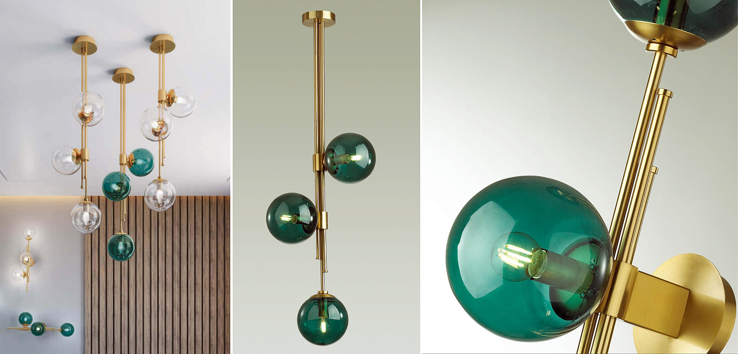 Светильник TRILOGY Ceiling Light Turquoise glass 100 Светильник TRILOGY Ceiling Light Turquoise glass 100 - Loft-Concept в Саратове