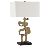 Настольная лампа с фигурным каркасом и прямоугольным тканевым абажуром Brutalist Profile варинант исполнения - 4 | Loft Concept в Саратове