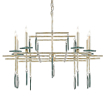 Люстра линейная с круглыми прозрачными подвесками  Horizontal Rectangular Chandelier варинант исполнения - 4 | Loft Concept в Саратове