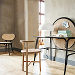 Письменный стол с круглой плетёной панелью для крепления заметок Allegory варинант исполнения - 2 | Loft Concept в Саратове