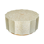 Стол кофейный с отделкой раковинами устриц Coastal Charm варинант исполнения - 2 | Loft Concept в Саратове