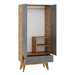 Шкаф с фасадом цвета серый бетон Grace of Furniture варинант исполнения - 2 | Loft Concept в Саратове