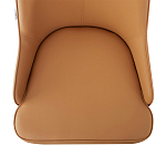 Стул оранжевый с высокой спинкой из искуственной кожи на серых металлических ножках Enigma Orange варинант исполнения - 3 | Loft Concept в Саратове