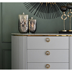 Комод белый овальный с мраморной столешницей Thoroughbass варинант исполнения - 3 | Loft Concept в Саратове