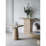 Столик приставной с квадратной столешницей Textured Cream Table варинант исполнения - 7 | Loft Concept в Саратове