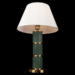 Настольная лампа на основании из зеленого мрамора с белым абажуром Noelia Green варинант исполнения - 4 | Loft Concept в Саратове
