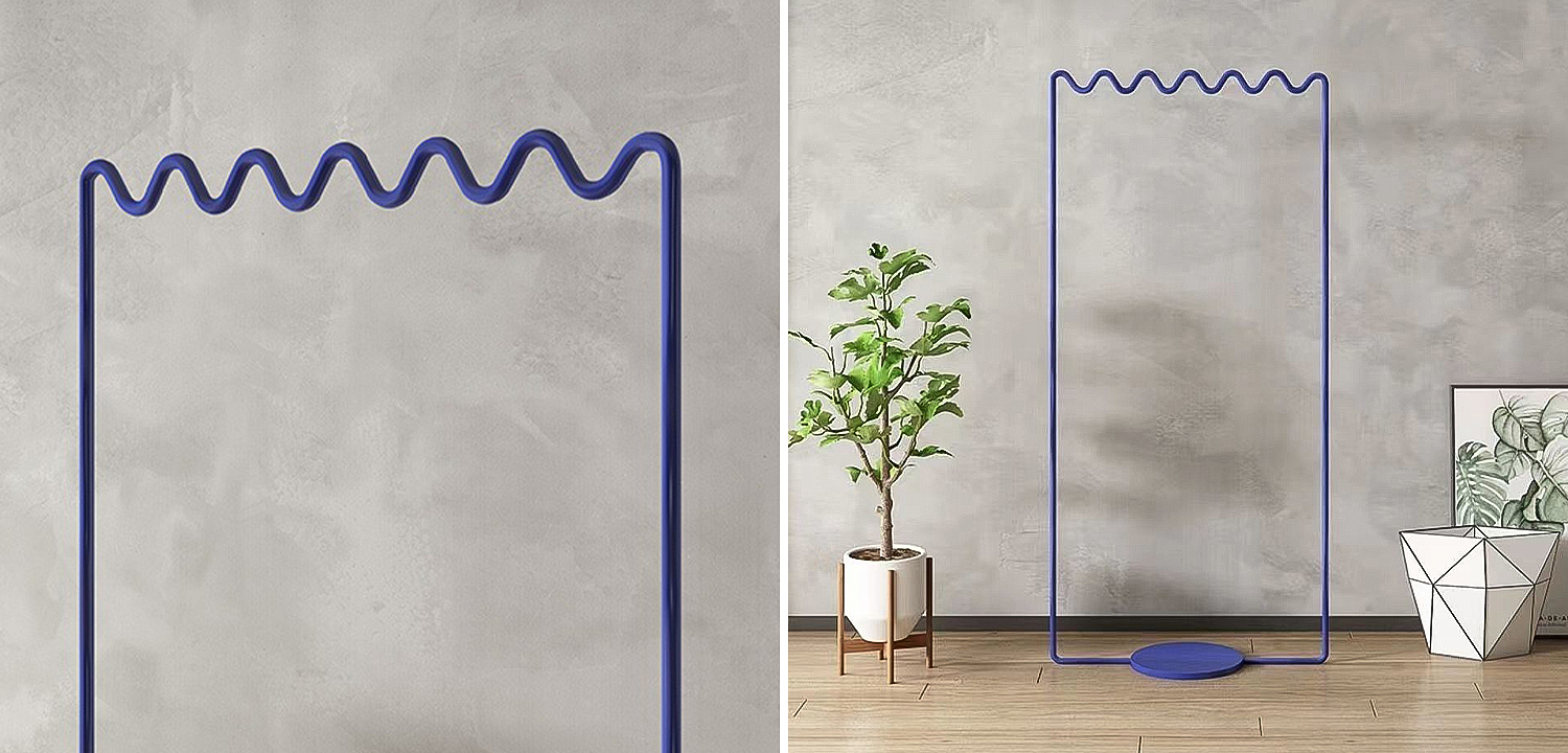 Вешалка Wave-shaped Hanger Rack Blue M Вешалка Wave-shaped Hanger Rack Blue M - Loft-Concept в Саратове